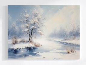 Poszter Tåjkép Fa Folyó Tél Hó Jég 100x75