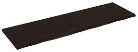 sötétbarna kezelt tömör tölgyfa asztallap 200x60x(2-4) cm
