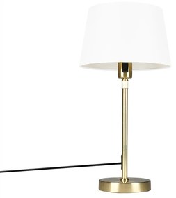 Asztali lámpa arany / sárgaréz, árnyalatfehér, 25 cm állítható - Parte