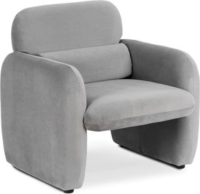 Pihenőfotel szürke színben, bársony kárpittal TOGO