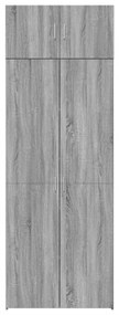 szürke sonoma színű szerelt fa tárolószekrény 80x42,5x225 cm