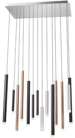 Redo 01-2057 - LED Csillár zsinóron MADISON 14xLED/4W/230V fényezett króm/fekete/réz