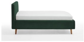Sötétzöld kárpitozott egyszemélyes ágy ágyrács nélkül 120x200 cm Mattis – Meise Möbel