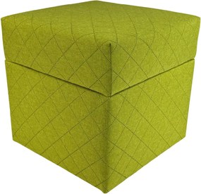 Négyzet alakú nyitható szavanna puff steppelt lime szín