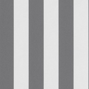 Tapéta Nappaliba Fehér-szürke Csíkos Sötétszürke