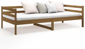 mézbarna tömör fenyőfa kanapéágy 90 x 190 cm