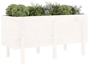 fehér tömör fenyőfa kerti magaságyás 121 x 50 x 57 cm