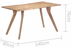 tömör akácfa étkezőasztal 140 x 80 x 76 cm