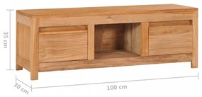 tömör tíkfa TV-szekrény 100 x 30 x 35 cm