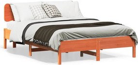 vidaXL viaszbarna tömör fenyőfa ágy matrac nélkül 150 x 200 cm
