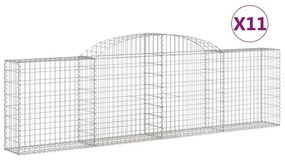 11 db íves horganyzott vas gabion kosár 300x30x80/100 cm