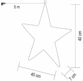 LED karácsonyi dekoráció 320xLED/230V 45 cm csillag meleg fehér