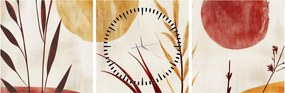 Kép - Növények és körök (órával) (90x30 cm)