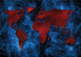 Fotótapéta Világtérkép absztrakt energia kék szín 416x290 +ragasztó