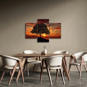 Fa képe naplementével (90x60 cm)