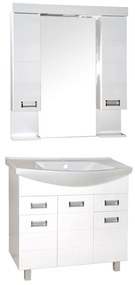 SZQUARE 85/100 cm komplett fürdőszoba bútor dupla szekrénnyel, LED világítással
