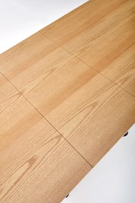 Derrick bővíthető étkezőasztal – natúr tölgy / fekete 160 - 200 cm