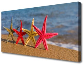 Vászonkép nyomtatás Starfish Beach Art 100x50 cm