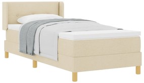 Boxspring Ágy Matrac – Krém, 90 x 200 cm, Szövet