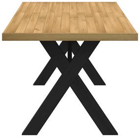 Étkezőasztal NOAIN X alakú lábak 160x90x75 cm tömör fa fenyőfa