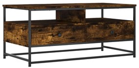 Füstös tölgy színű szerelt fa dohányzóasztal 100 x 51 x 45 cm