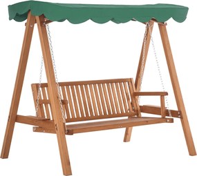 Outsunny 3-Fős Kerti Fekvőágy Vízálló Napernyővel és 2 Oldalsó Polccal – 1.9L x 1.3W x 1.85H m – Max. Terhelhetőség 360 kg – Fenyőfa – Zöld | Aosom
