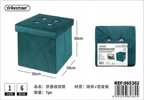 Összecsukható Tároló Szék Szövet Kék 30x30x30cm