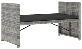 5 részes szürke polyrattan kerti ülőgarnitúra párnákkal