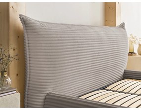 Bézs kárpitozott ágyneműtartós franciaágy ágyráccsal 180x200 cm Jade – Bobochic Paris