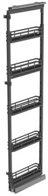 Konyhai fémrács, kamravasalat, 150mm, antracit, teljes kihúzású, csillapított záródás, 1880-2180mm, 5 kosár SIGE, Infinity Plus 258