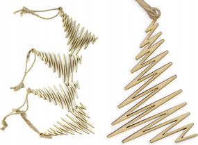 Függők Karácsonyfa Natúr 5 db 20cm cikk-cakk