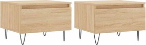 vidaXL 2 db sonoma tölgy szerelt fa dohányzóasztal 50 x 46 x 35 cm