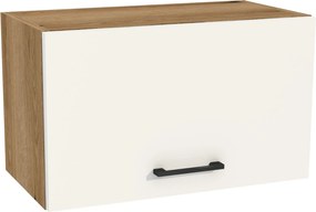 Konyhaszekrény felső páraelszívó 60/36 Capri korpusz tölgy Evoke front fehér matt