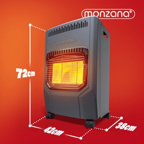 monzana® Gázfűtés 72x38x42 cm - fekete