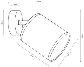 Spot-Light 66791174 - Fali spotlámpa BOHO 1xE27/25W/230V tölgy