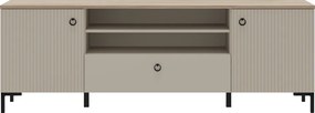 TV-állvány, szürkésbarna Taupe/silverjack tölgy, DOMCA 2D1S