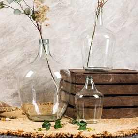 Üveg demizson, váza, dekorációs kiegészítő, 10 literes