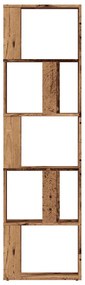 antik fa színű szerelt fa könyvszekrény 45x24x159 cm
