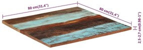 vidaXL négyszögű tömör újrahasznosított fa asztallap 80x80 cm 25-27 mm