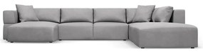 Világosszürke sarokkanapé (jobb oldali-"U" alakú) Esther – Milo Casa