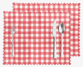 Goldea viaszosvászon reggeliző alátét - piros kockás - 2db 30 x 40 cm