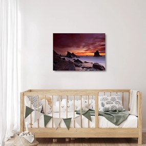 Naplemente a tengerparton képe (üvegen) (70x50 cm)