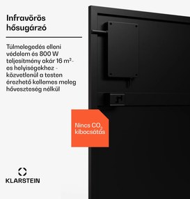 Klarstein Wonderwall Smart Bornholm infravörös hősugárzó, 800 W, Intelligens vezérlés, falra szerelés, LED-Kijelző