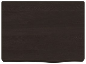 sötétbarna kezelt tömör tölgyfa fali polc 40x30x(2-4) cm