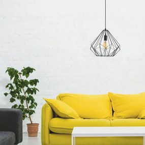 Diamond 703-S fekete vas függőlámpa, Ø37 cm