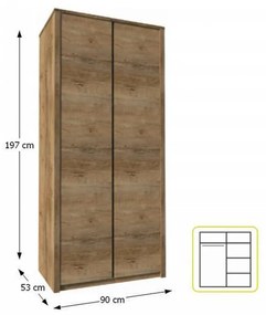 Ruhásszekrény Modestus S2D. 779540