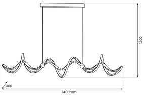 LED Csillár zsinóron COLIA LED/55W/230V fekete/arany