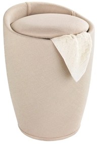 Linen Look bézs szennyestartó kosár és ülőke egyben - Wenko