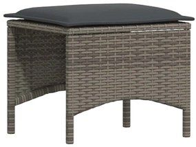 4 részes szürke polyrattan kerti ülőgarnitúra párnákkal L-alakú