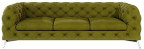 Zöld bársony kanapé 243 cm Chelsea – Ropez